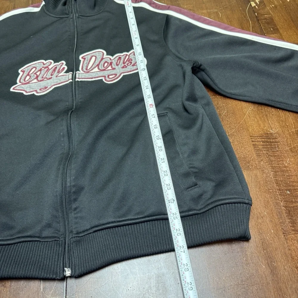 Big Dogs Jacket‎ Mens Medium Track Jacket Varsity Y2K Bomber Fleece Lined Black